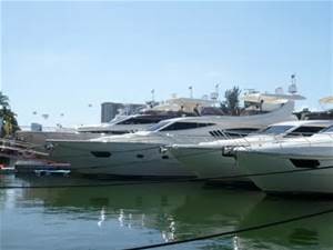 View of yachts seen while doing an mold inspection on a yacht. 